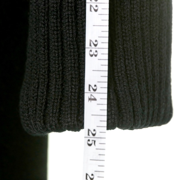 Mackage Wool Cashmere Leather Trim Long Trench Coat Black Womens S Dark Academia - Picture 8 of 10